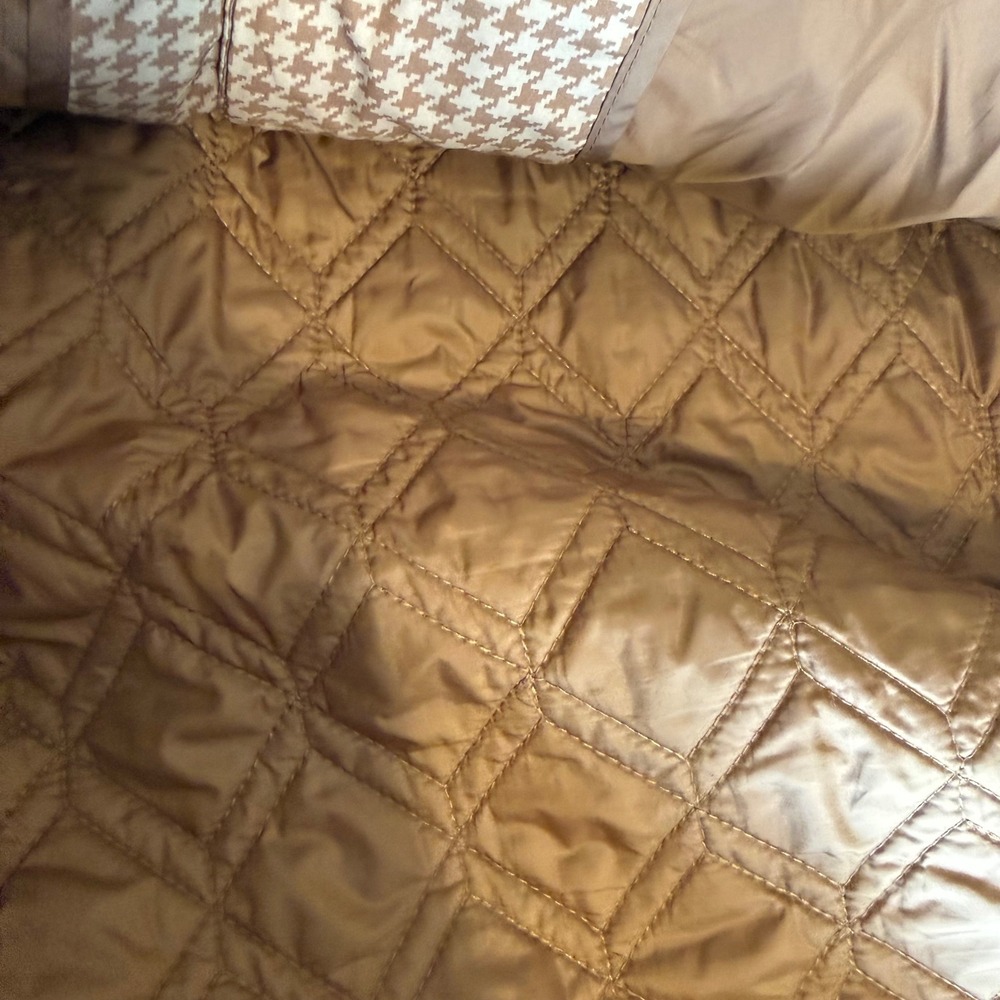 Lands End‎ Womens Jacket 1X Brown Houndstooth Quilted PrimaLoft Button Front - Picture 9 of 9